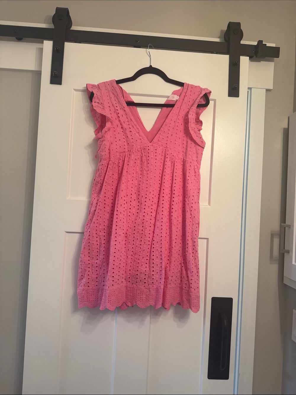 Pink Lily Pink Eyelet V-Neck dress with built in shorts
